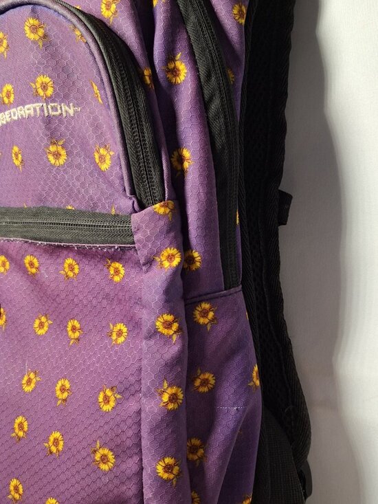 *SALE* Vibedration Hydration Backpack w/o bladder, Purple with Sunflowers, Used main image 13